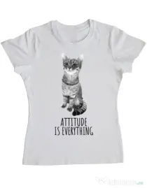Tricou ADLER dama Attitude is everything Alb
