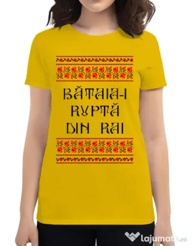 Tricou ADLER dama Bataia e rupta din rai Galben