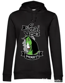 Hoodie dama cu gluga Cai verzi Negru