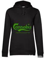 Hoodie dama cu gluga Cannabis Negru