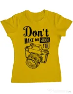 Tricou ADLER dama Dont make me shoot you Galben