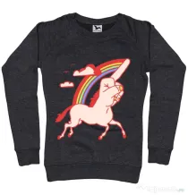 Bluza ADLER dama FUnicorn Negru melanj