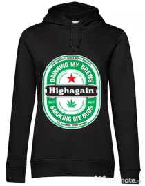 Hoodie dama cu gluga Highagain Negru