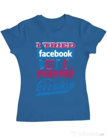 Tricou ADLER dama I tried Bacebook Albastru azuriu