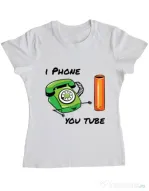 Tricou ADLER dama Iphone youtube Alb