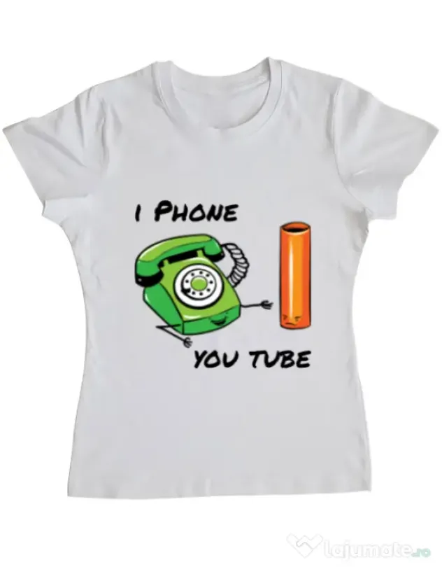 Tricou ADLER dama Iphone youtube Alb