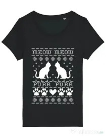 Tricou STANLEY STELLA dama Meow purr Negru