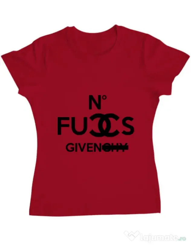 Tricou ADLER dama No fucks given Rosu
