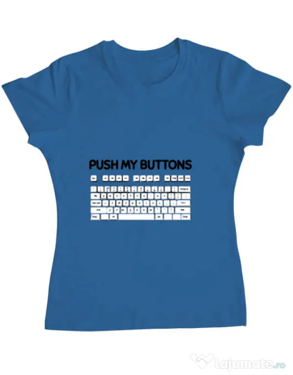 Tricou ADLER dama Push my buttons Albastru azuriu