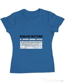 Tricou ADLER dama Push my buttons Albastru azuriu