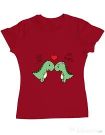 Tricou ADLER dama Trex love Rosu