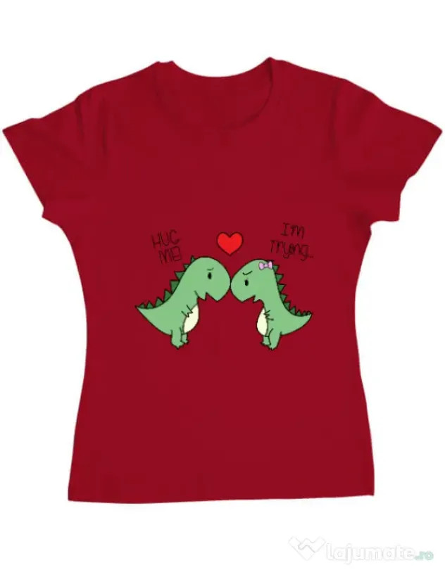 Tricou ADLER dama Trex love Rosu