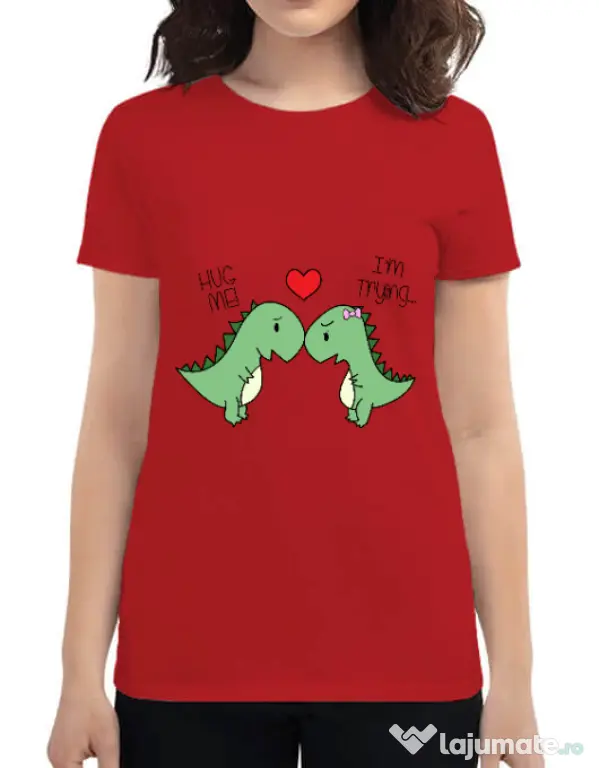 Tricou ADLER dama Trex love Rosu