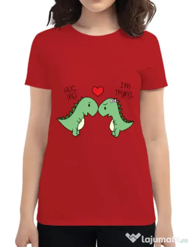 Tricou ADLER dama Trex love Rosu