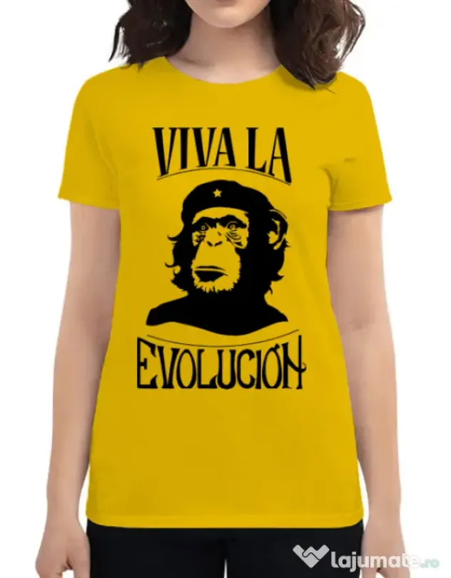 Tricou ADLER dama Viva la evolucion Galben