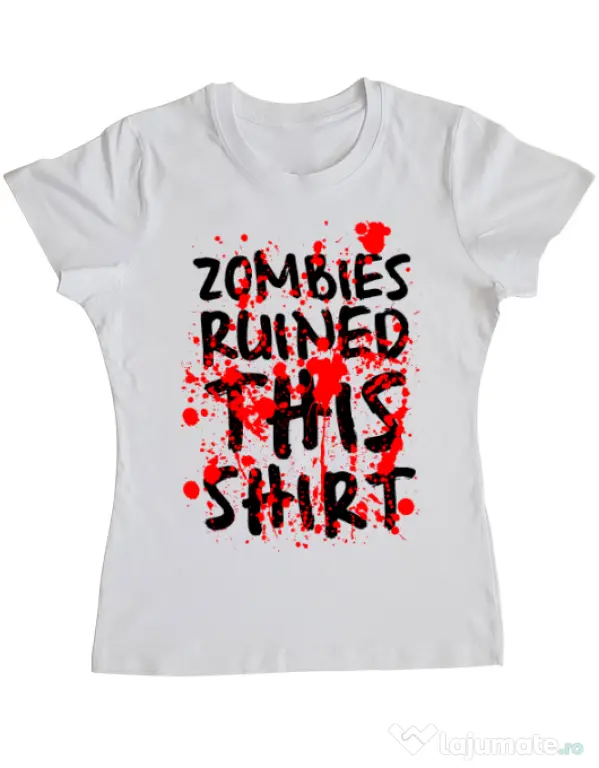 Tricou ADLER dama Zombies Alb