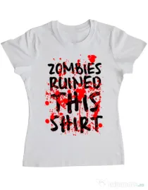 Tricou ADLER dama Zombies Alb
