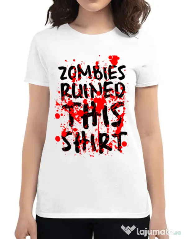 Tricou ADLER dama Zombies Alb