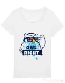 Tricou STANLEY STELLA dama Owl right Alb