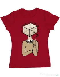 Tricou ADLER dama Am I thinking outside the box Rosu