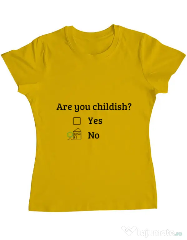 Tricou ADLER dama Are you childish Galben