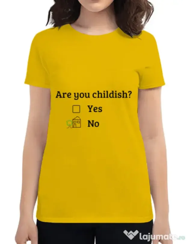Tricou ADLER dama Are you childish Galben