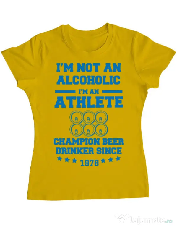 Tricou ADLER dama Beer champion Galben