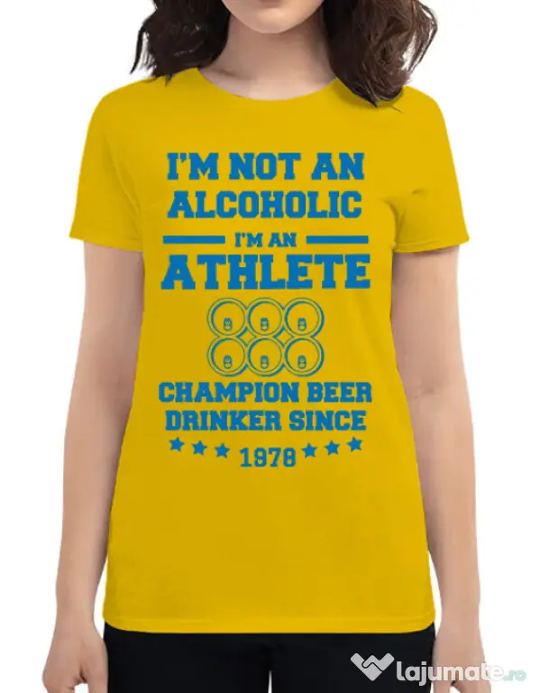 Tricou ADLER dama Beer champion Galben