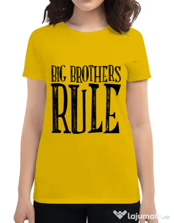 Tricou ADLER dama Big brothers rule Galben