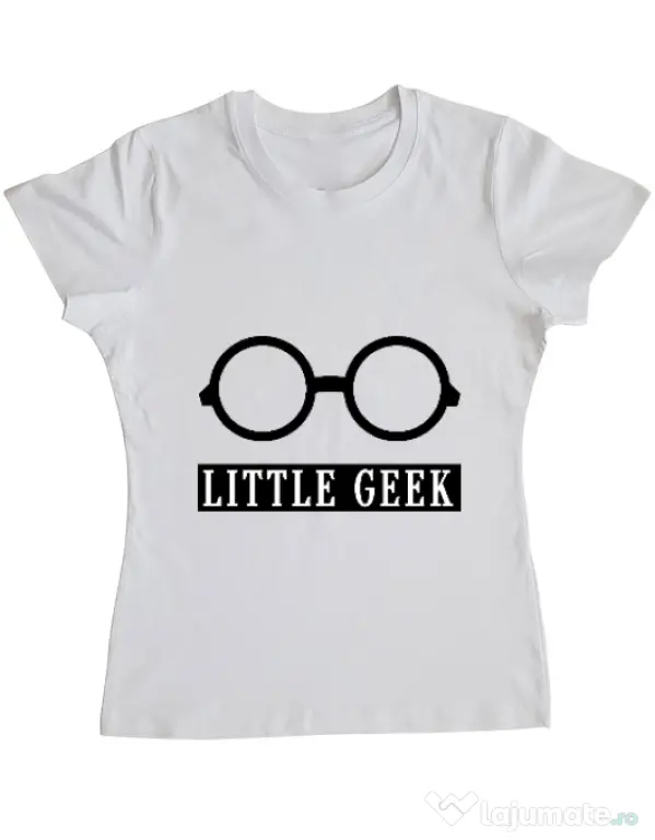 Tricou ADLER dama Little geek Alb