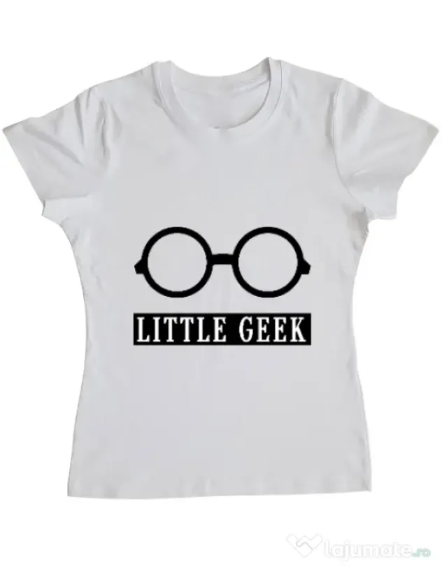 Tricou ADLER dama Little geek Alb