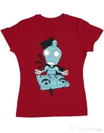 Tricou ADLER dama Dj robot Rosu