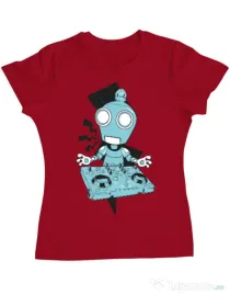 Tricou ADLER dama Dj robot Rosu
