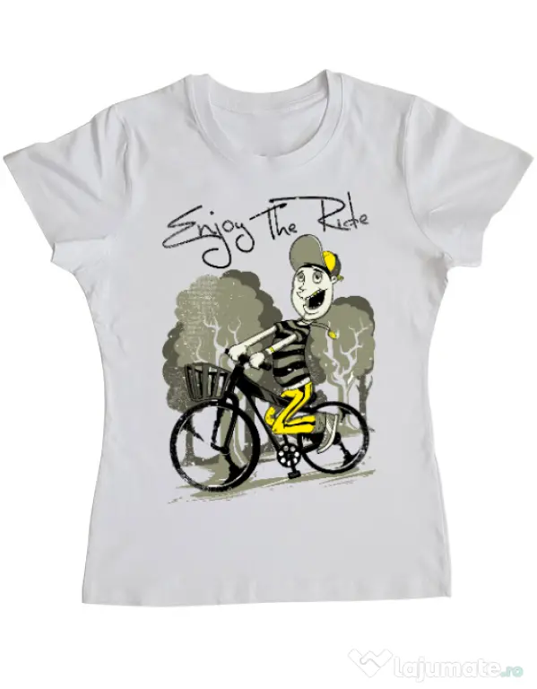 Tricou ADLER dama Enjoy the ride Alb