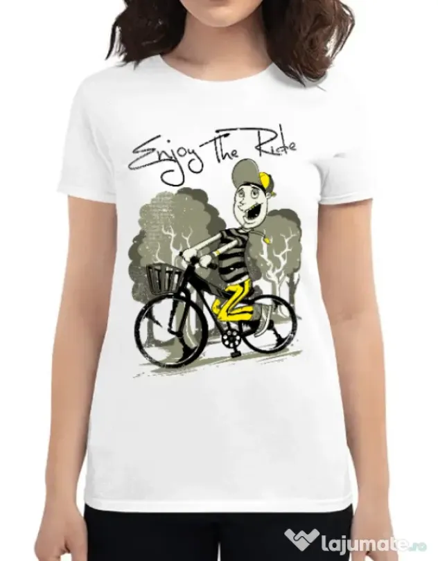 Tricou ADLER dama Enjoy the ride Alb