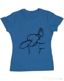 Tricou ADLER dama Extreme facepalm Albastru azuriu