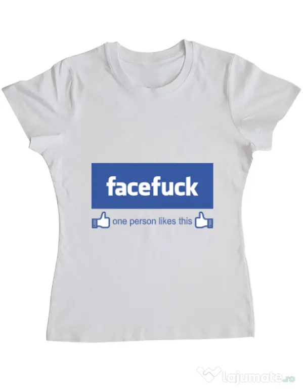 Tricou ADLER dama Facefuck Alb
