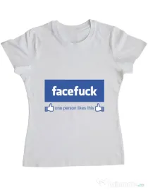 Tricou ADLER dama Facefuck Alb
