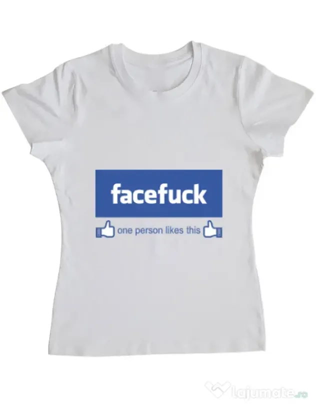 Tricou ADLER dama Facefuck Alb