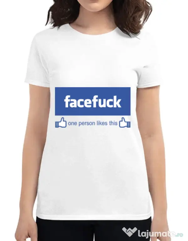 Tricou ADLER dama Facefuck Alb