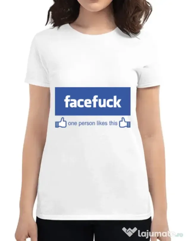 Tricou ADLER dama Facefuck Alb