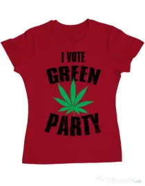 Tricou ADLER dama Green party Rosu