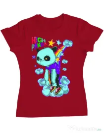 Tricou ADLER dama High panda Rosu