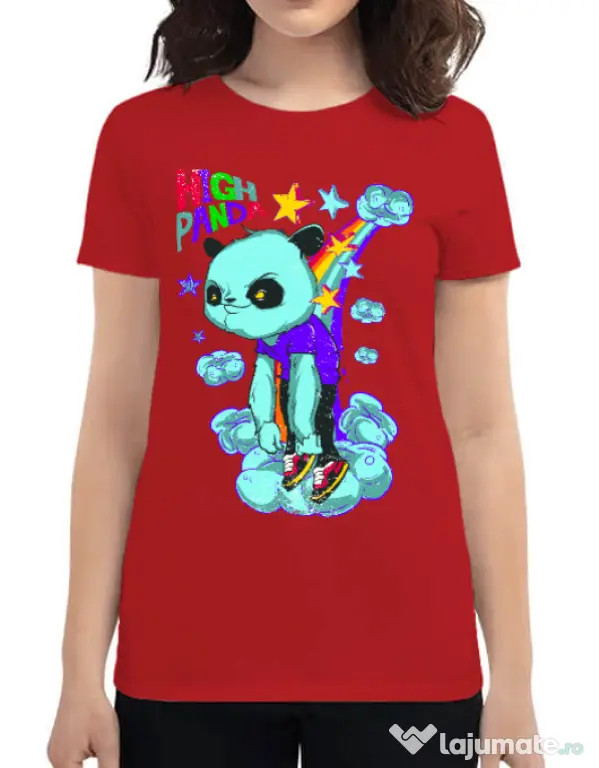 Tricou ADLER dama High panda Rosu