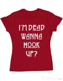 Tricou ADLER dama Wanna hook up Rosu