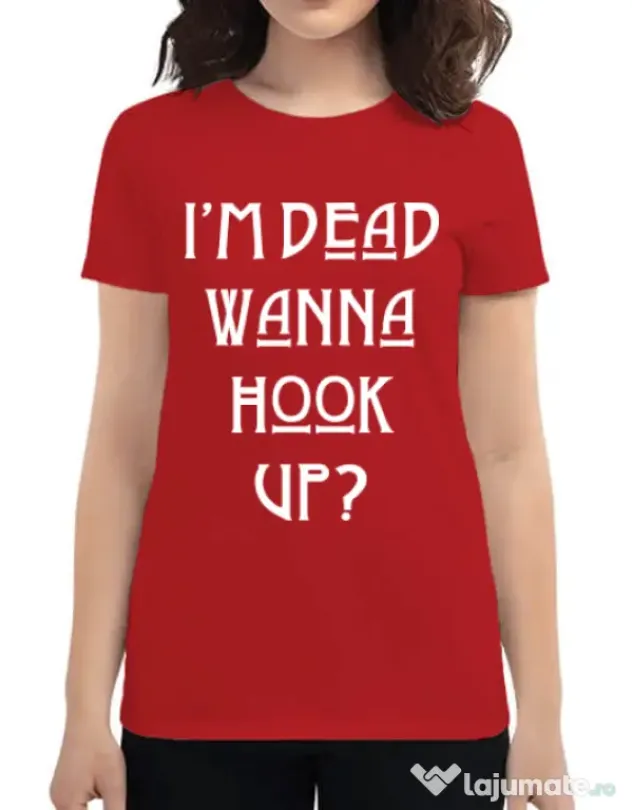 Tricou ADLER dama Wanna hook up Rosu