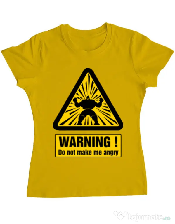 Tricou ADLER dama I become angry Galben