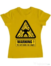 Tricou ADLER dama I become angry Galben
