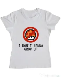 Tricou ADLER dama I dont wanna grow up Alb