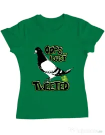 Tricou ADLER dama I just tweeted Verde mediu